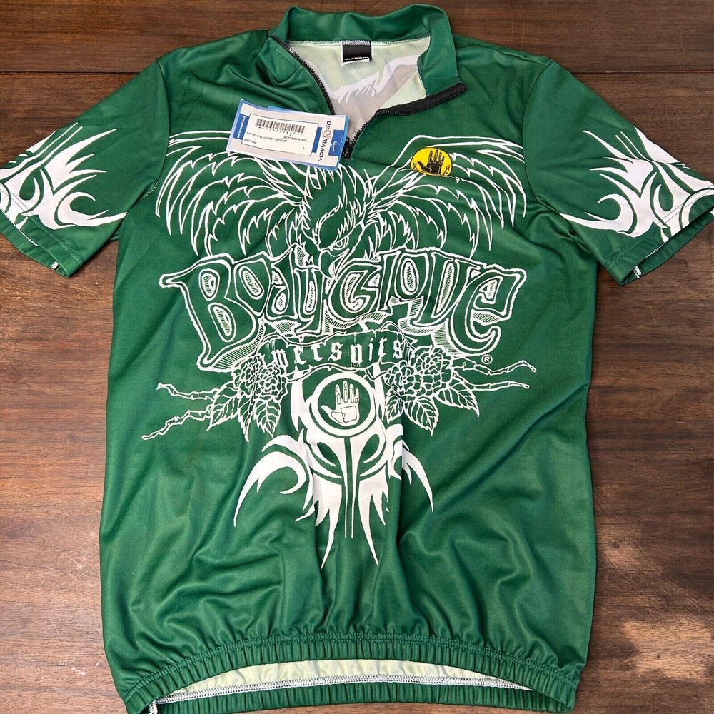 De Marchi Cycling Jersey Mens Large Body Glove Wetsuits Green Bike Bottle Holder